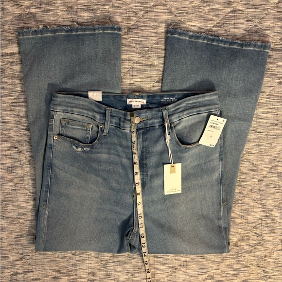 Good American Good Legs Cropped Mini Bootcut Jeans Sz 12/31 NWT | Bootcut Jeans- - Picture 7 of 11